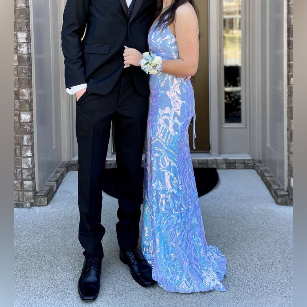 blue prom dress